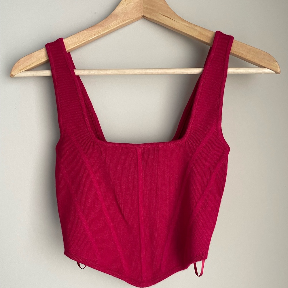 DYNAMITE Knit Bustier Corset Top | XXS